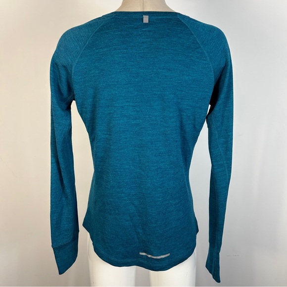 ❤️ Nike Women's Blue Long Wool Blend Sleeve Tee M - Picture 4 of 9